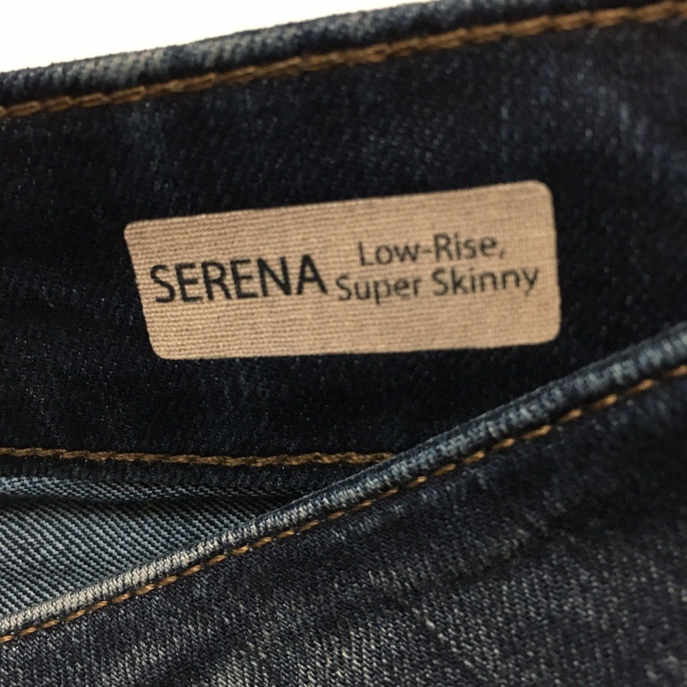NEW Mavi Jeans 27 Blue Serena Low Rise Super Skinny Faded Denim - Picture 2 of 14